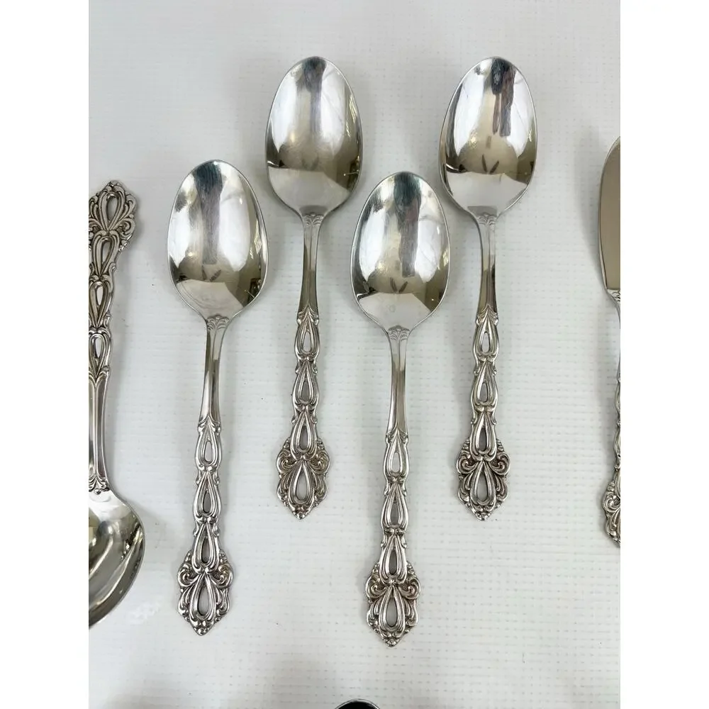 Oneida Chandelier Community Stainless Flatware Serving Spoons Fork Knife 38 Pcs